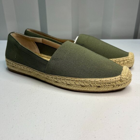 Banana Republic Sustainable ES Canvas Espadrille Olive Slip On Women Size 7.5 - Picture 1 of 10